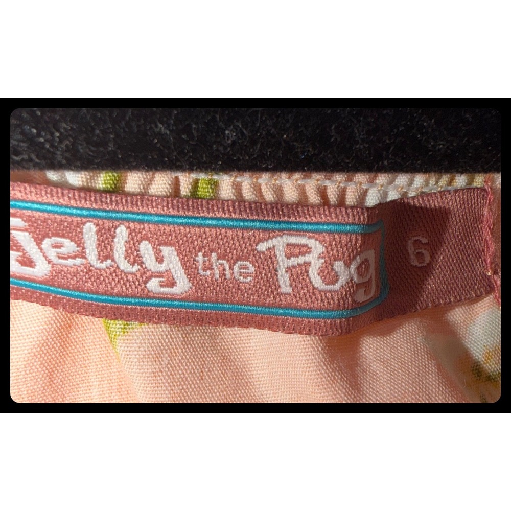 Jelly the Pug Floral Ruffle Pant Set Kids Size 6 Green Peach Boho - Picture 3 of 11